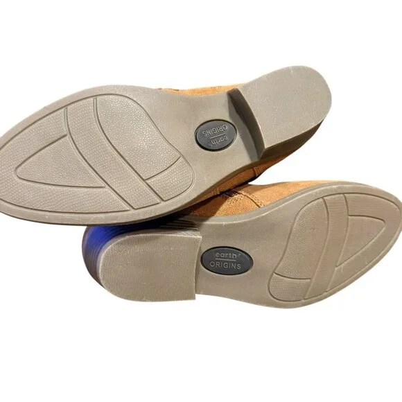 New Women’s Earth Origins Collette Callista Tan Suede Ankle Booties Size 8.5W - Picture 4 of 5